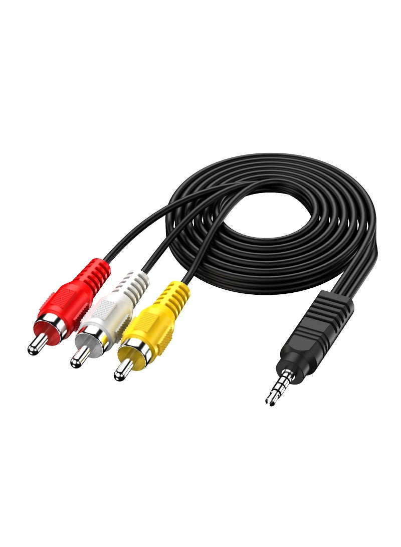 ELTRAZONE 3.5mm to RCA Camcorder Handycam AV Audio Video Output Cable, 3.5mm 1/8" TRRS to 3 RCA Male Plug AUX Cable Cord for TV,Smartphones,MP3, Tablets,Speakers,Home Theater  - Image 1