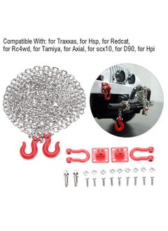 Dilwe Rc Car Tow Hook Trailer Chain Set, Rc U Shaped Tow Hook Trailer Chain Assemble Parts For Rc Climbing Crawler Car Upgrade Part  - Image 2