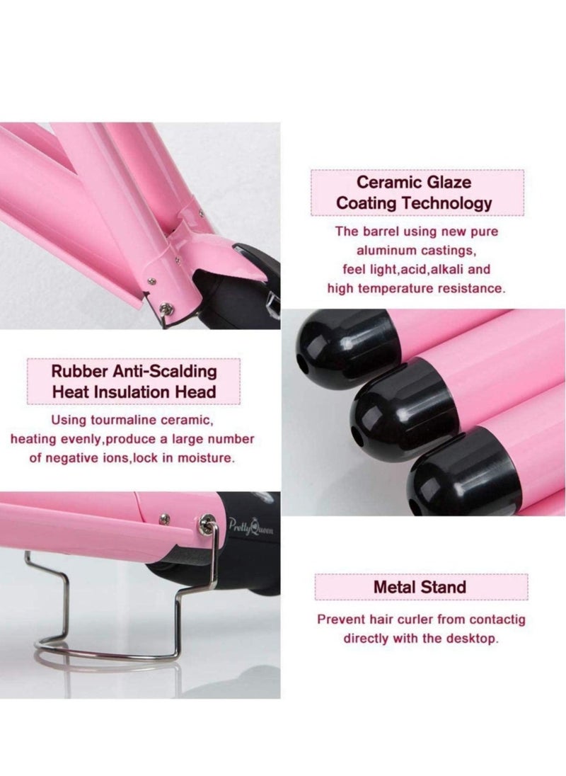 Generic - Ceramic Hair Curler Triple Barrel Curling Iron Professional Hair Tools Styler 25mm Big Wave Hair Waver Roller Curling Wand - Image 1
