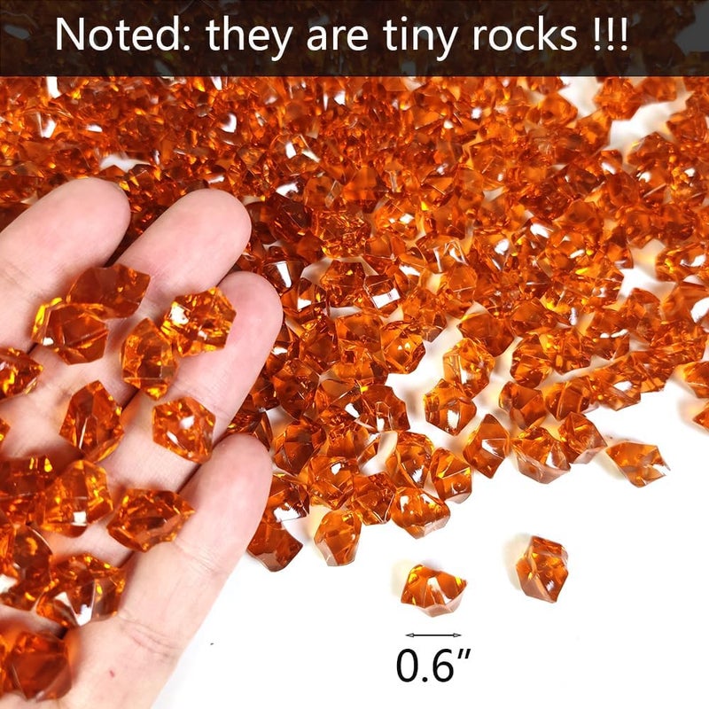 HappyFiller 15 أونصة صخور جليدية أكريليك وهمية كهرمانية، مكعبات كريستال حجرية، ألماس مزيف لحشو المزهرية الزجاجية، فنون الراتنج والحرف، زينة الأزهار، لمسات المنزل، نثر الطاولة، دعائم التصوير - Image 5