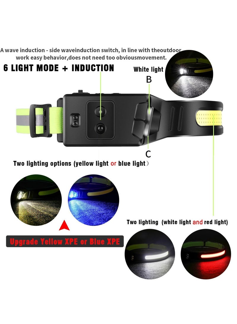 general LED Headlamp - Straight Rechargeable Headlamp - Super Bright Headlight Flashlight with Motion Sensor - 6 Modes - 230° Wide Beam - IPX4 Waterproof for Camping, Cycling, etc. - Image 4