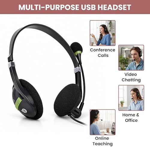 BigPassport Wired USB Headset with Noise Cancelling Microphone | HD Audio & All-Day Comfort for Online Meetings & Office Calls | USB Headphones for PC & Laptop | Model: Pro-Tech 440 (Black) - Image 5
