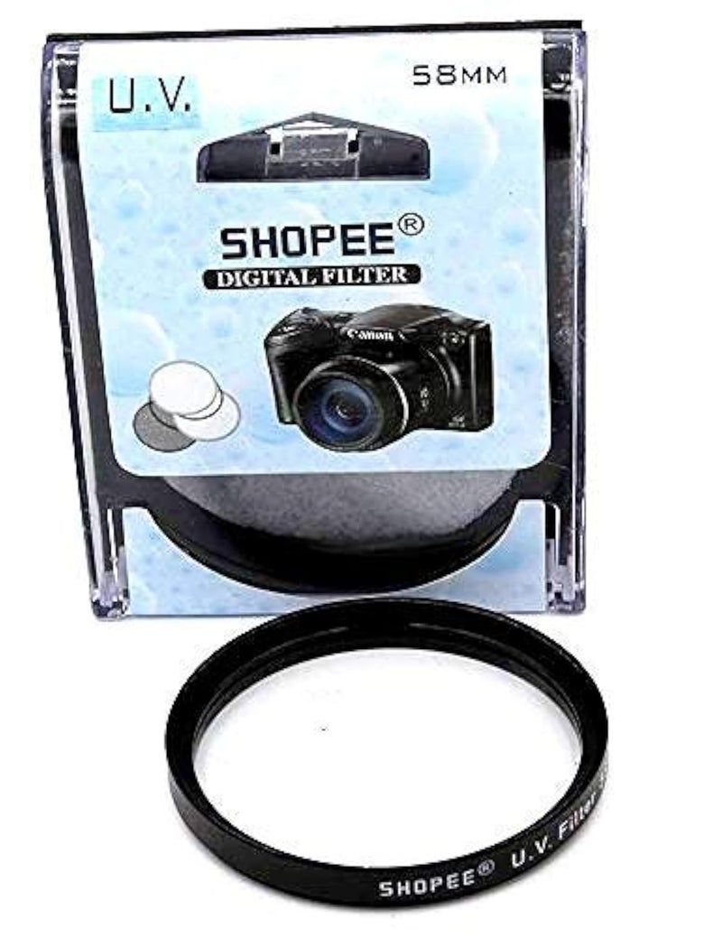 SHOPEE فلتر عدسة UV أمان 58MM لكاميرات كانون EOS 18-55MM 55-250MM 1100D 500D 5D 450D 600D 650D 1200D 1000D 58MM-(عبوة من 5) - Image 1