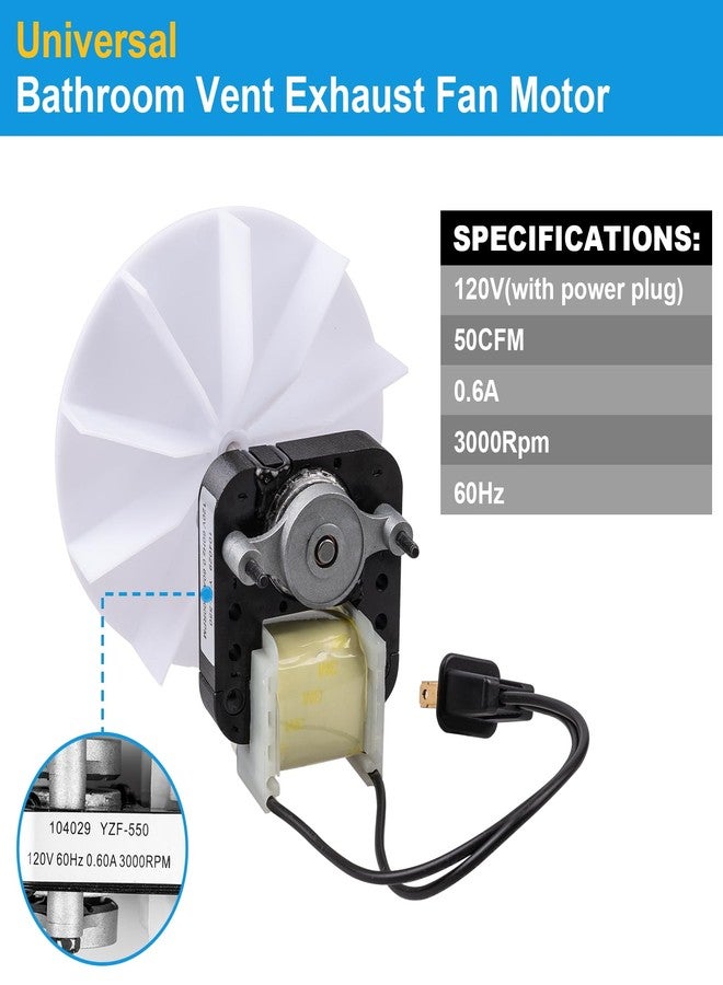 Siasky Universal Bathroom Vent Exhaust Fan Motor Replacement Motors Kit, Fit for Nu-Tone Br-oan Exhaust Vent Fan Motor 120V 50CFM, with Blower Wheel - Image 2