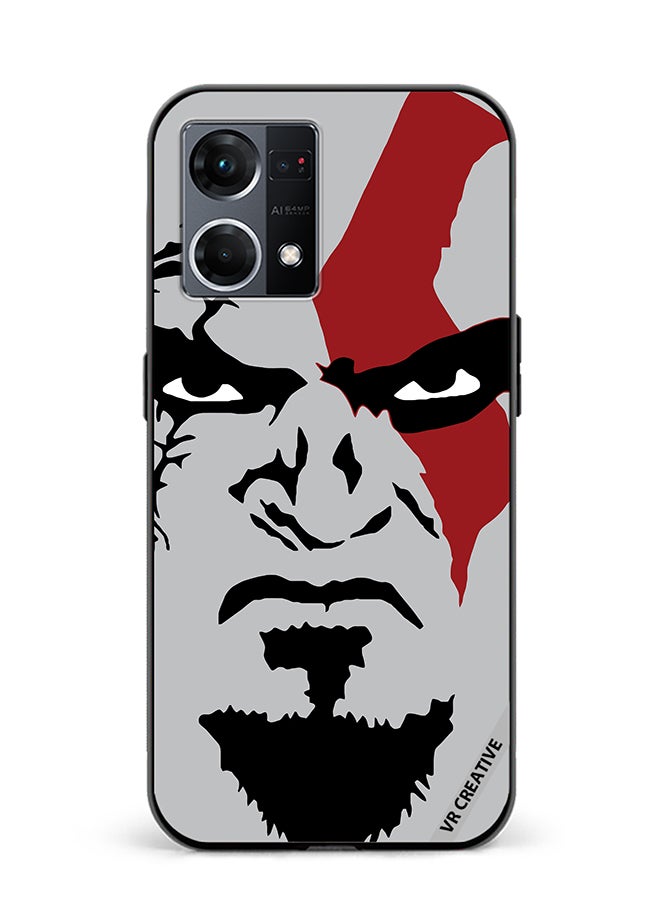 VR CREATIVE Protective Case Cover For Oppo Reno8 4G Face God Of War Design Multicolour - Image 1