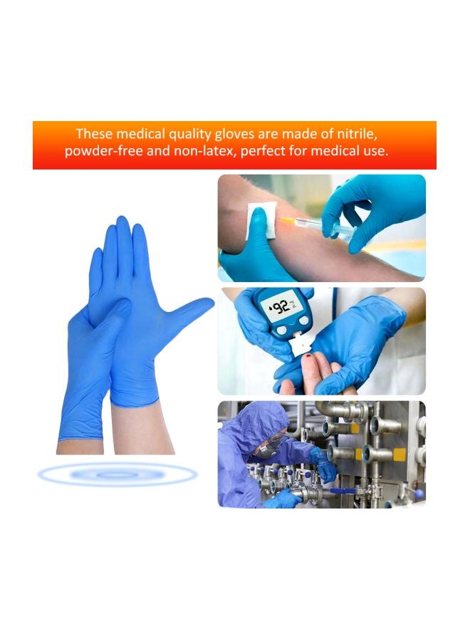 100-Piece Disposable Nitrile Gloves Blue 24cm - Image 4