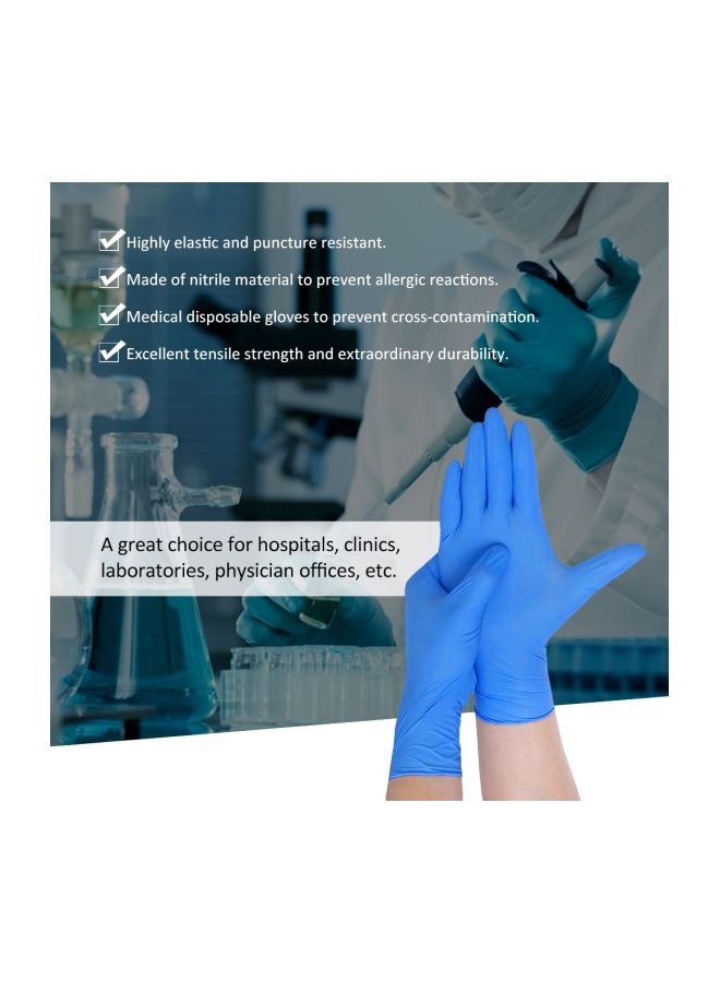 100-Piece Disposable Nitrile Gloves Blue 24cm - Image 2