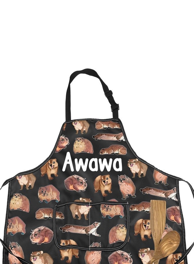 منيجيو MNIGIU مضحك الحيوان المطبخ هدية الكرتون Hyraxes Meme مريلة مطبخ Hyraxes AWAWA مريلة الطباخ Hyraxes عاشق هدية - Image 3