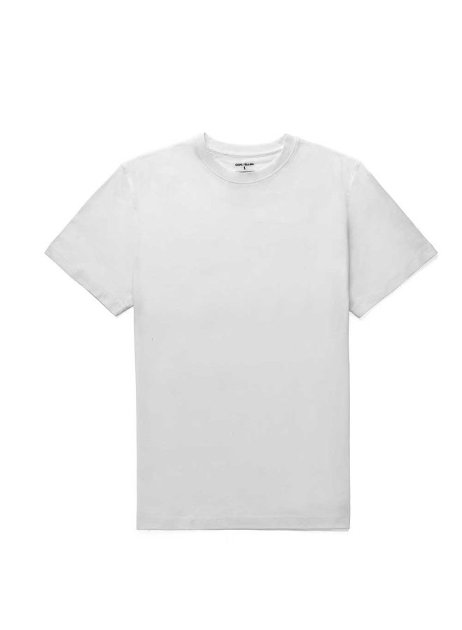 Code Yellow 100% Cotton Bio Wash Half Sleeve Round Neck White T-Shirt - Image 1