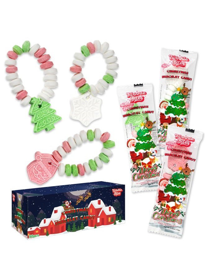 Twinkle Bites 30 Pack Christmas Candy Bracelets - Individually Wrapped Christmas Holiday Themed Designs & Delicious Flavor -Bulk Christmas Candy Use For Stocking Stuffers, Party Favor, Classroom & Office Treats, - Image 1