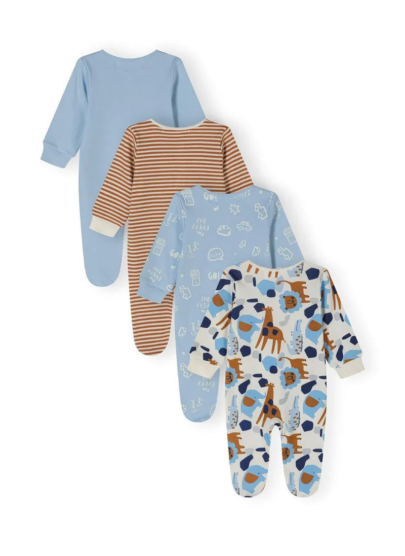 MINOTI Baby 4 Pack Long Sleeve Sleepsuits