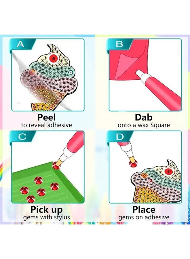 rocooart Unicorn Diamond Painting Kit for Kids, Unicorn DIY Diamond Painting Stickers, Comes with DIY Painting Tools to Create Your Own Magical Stickers, Cute arts and Crafts for Girls Boys - Image 2