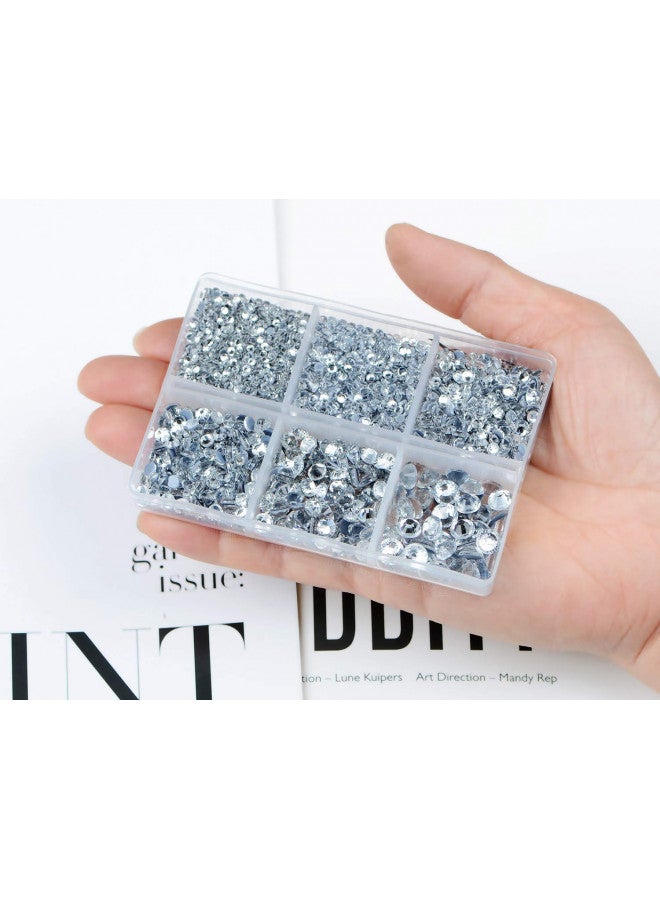 AD Beads 4500 Pieces Hotfix Rhinestones Flat Back 6 Sizes (2-6 mm) Crystal Round Glass Gems with Tweezers and Picking Rhinestones Pen or Crafts Nail Face Art Bags Clothes Shoes DIY (Clear) - Image 4