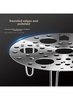 Generic [Shop Selling] Household New 316 Stainless Steel Steamer Multi-purpose High And Low Feet Water Steamer Rack Steaming Egg Grate-Colour:Thickened Steaming Rack [antibacterial + Superimposed Use]-Capacity:Easy To Clean + Adjustable Height [1 Piece] Small Size  - Image 3
