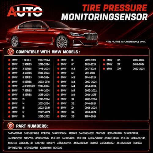 AUTO OCCASION 4Pack 315433MHZ Universal Programmed TPMS Sensor Tire Pressure Monitoring Sensors Compatible with All BMW Model - Image 3