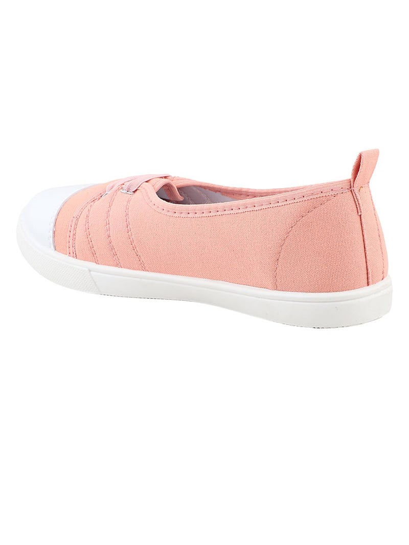FUEL Comfortable Slip-On Belly Flats Stylish, Lightweight, Canvas Casual Wear Bellies for Women (Peach-5UK) - Image 5