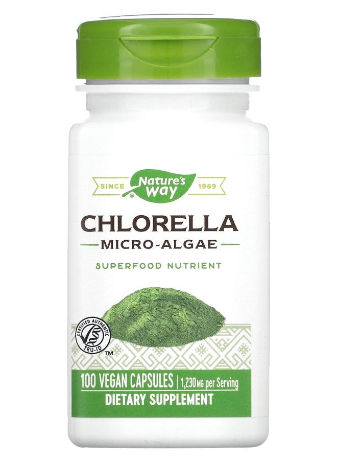Nature's Chlorella Micro-Algae 1230 mg 100 Vegan Capsules (410 mg per Capsule) 