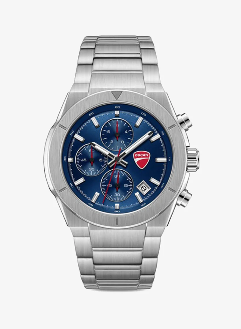 دوكاتي Frontier Blue Dial, Stainless Steel Bracelet, Chronograph Watch for Men, 43mm