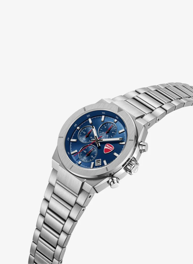 دوكاتي Frontier Blue Dial, Stainless Steel Bracelet, Chronograph Watch for Men, 43mm