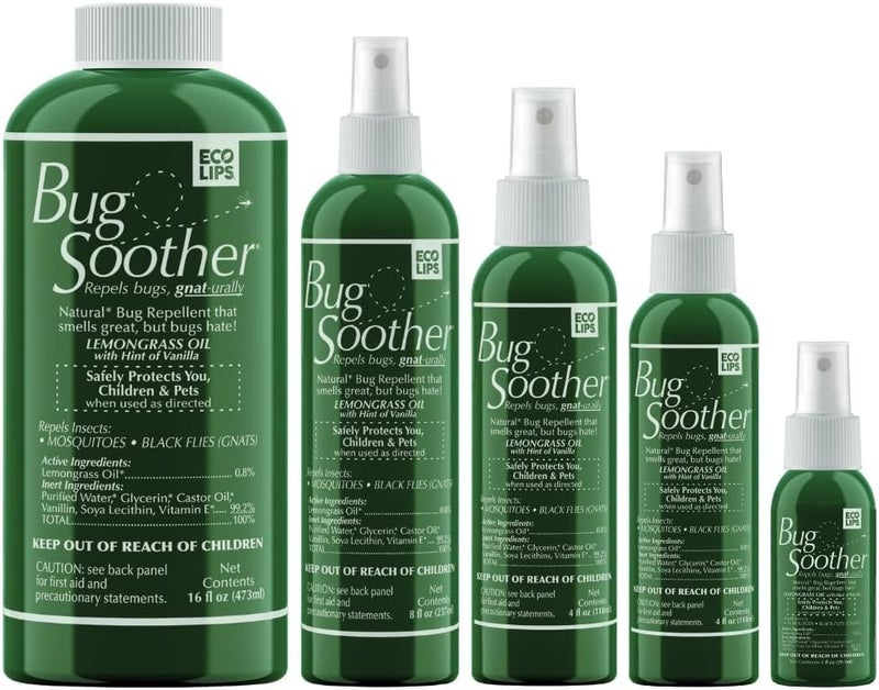 Bug Soother Spray Large Family Pack - Natural Insect, Gnat and Mosquito Repellent & Deterrent - Safe Bug Spray for Adults, Kids, Pets, & Environment - Made in USA - Image 1