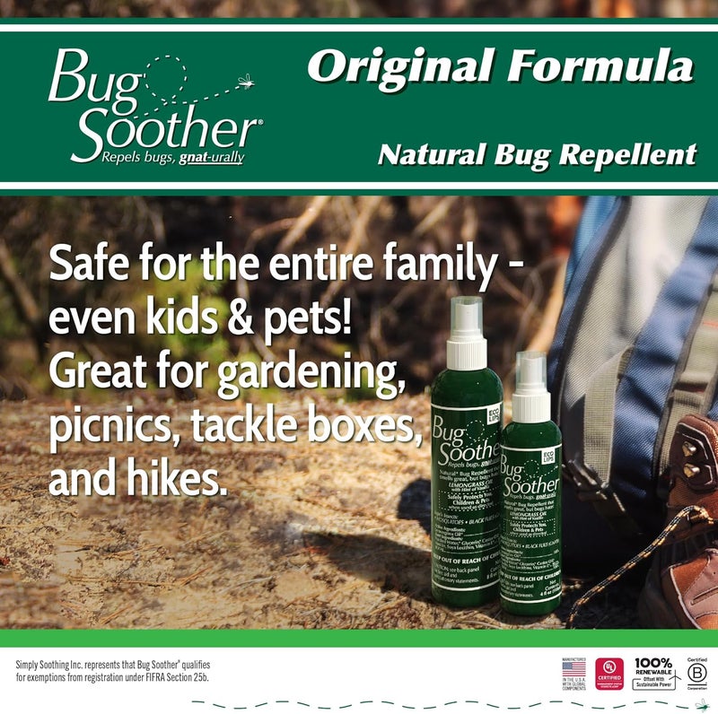 Bug Soother Spray Large Family Pack - Natural Insect, Gnat and Mosquito Repellent & Deterrent - Safe Bug Spray for Adults, Kids, Pets, & Environment - Made in USA - Image 4