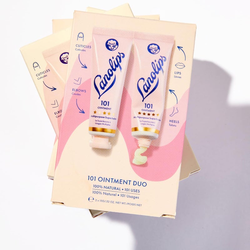 Lanolips 101 Ointment Multi-Balm Duo, Original Superbalm - Contains Pure Lanolin Oil for Smooth, Hydrated, & Healthy Lips - Natural Lip Balm for Dry Lips, Cuticles, & More (2-Pack, 0.52 oz each) - Image 2