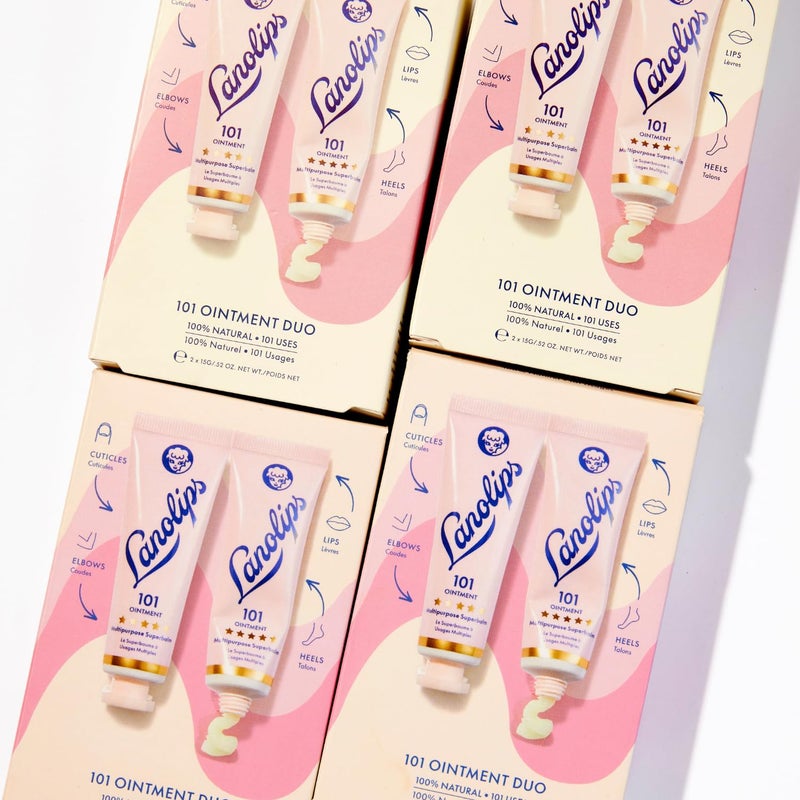 Lanolips 101 Ointment Multi-Balm Duo, Original Superbalm - Contains Pure Lanolin Oil for Smooth, Hydrated, & Healthy Lips - Natural Lip Balm for Dry Lips, Cuticles, & More (2-Pack, 0.52 oz each) - Image 5