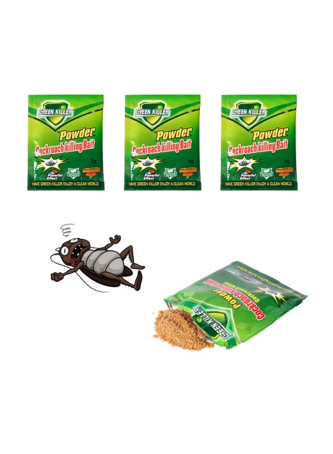 جرين ليف 50 Pcs cockroach powder - Cockroach Killer, Roach Gel Bait & Traps - Indoor Infestation Home and Outdoor Use - Image 2