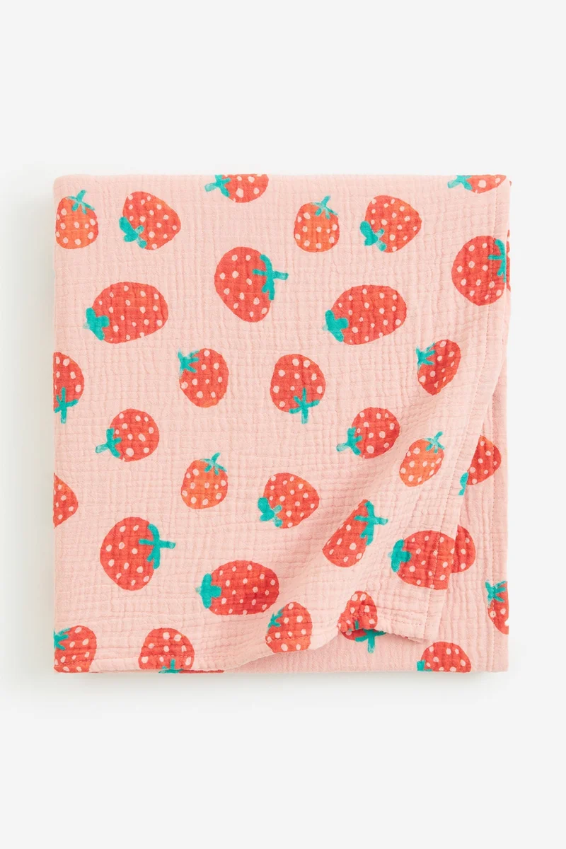 اتش اند ام بطانية موسلين مطبوعة