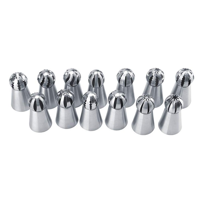 TOPINCN Russian Piping Tips Cake Decorating Kit13PCS Russian Icing Piping Nozzles Tips Flower Shaped Frosting Nozzles Set Cupcake Icing Tips for Pastry Cake Butter Cream DIY Decor Baking 13PCS 