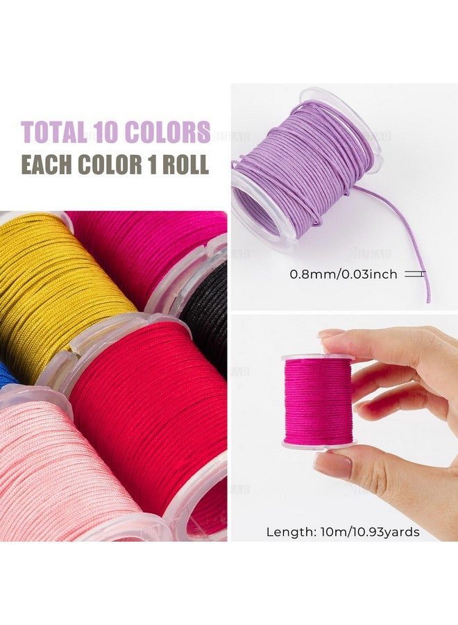 AUEAR 10 Color Nylon String Cord For Bracelet Jewelry Making Premium Chinese Knotting Nylon Cords Beading Thread For Kumihimo Braided Bracelets Dream Catcher Necklaces Macrame Craft Wind Chime  - Image 5