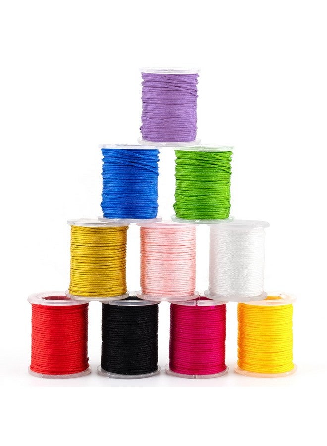 AUEAR 10 Color Nylon String Cord For Bracelet Jewelry Making Premium Chinese Knotting Nylon Cords Beading Thread For Kumihimo Braided Bracelets Dream Catcher Necklaces Macrame Craft Wind Chime  - Image 1