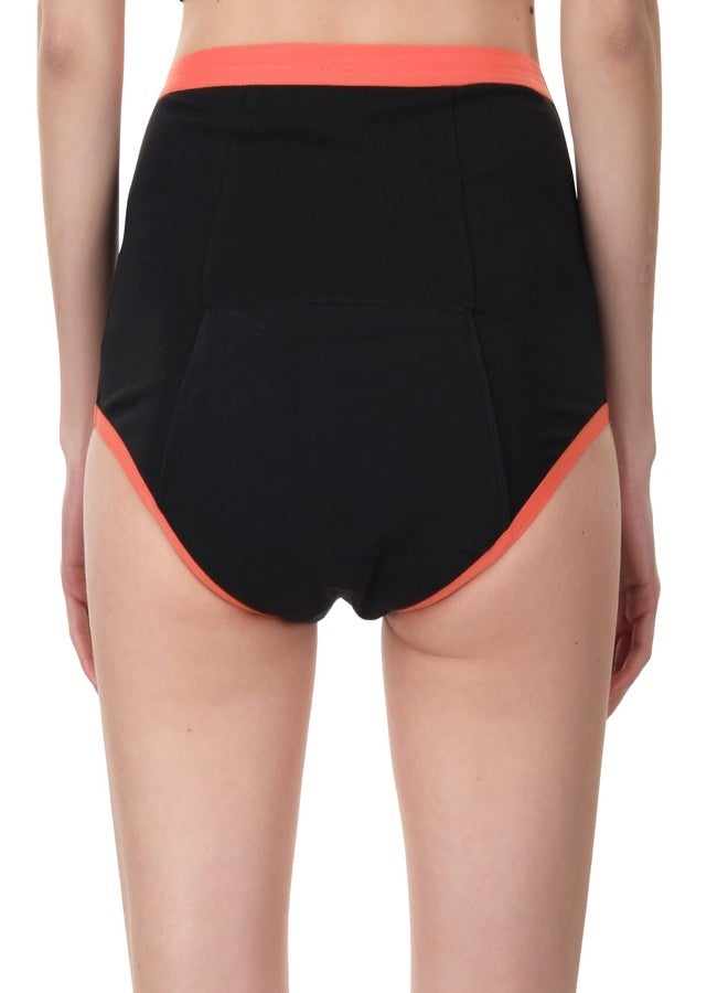 Wemyc Women's 100% Cotton Highrise Period Panty I Pack of 1 I for Medium to Heavy Flow I Size - 2XS | for Postpartum Bleeding, Urinary Leaks & Vaginal Discharge Black - Image 4
