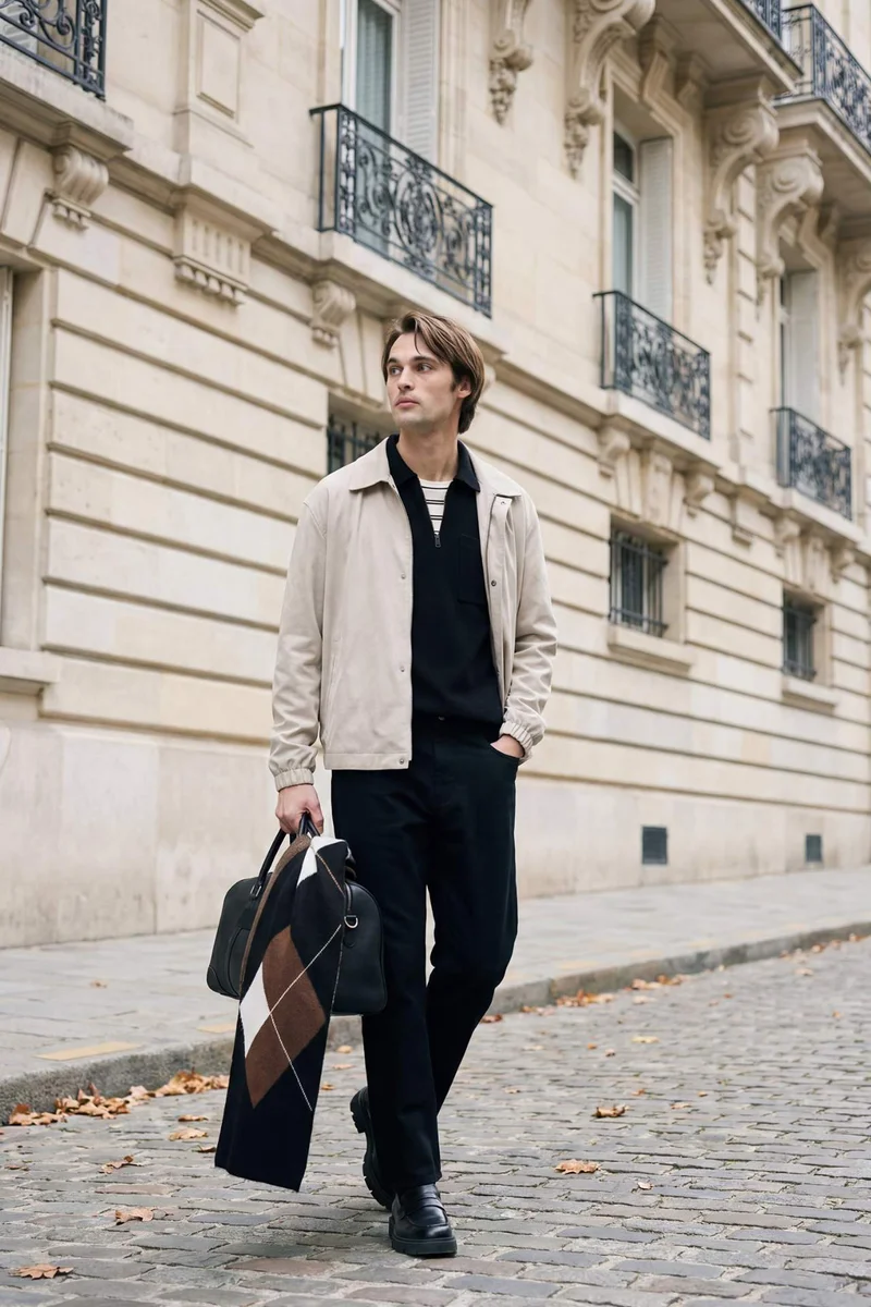 Defacto Slim Fit Polo Collar Zip-Up Jacket