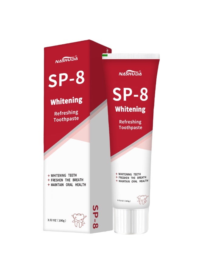 أس بي معجون أسنان SP-8 للتبييض، معجون أسنان SP-8 بروبيوتيك لتفتيح الأسنان، معجون أسنان للعناية بالتنظيف العميق 100 غرام - Image 1