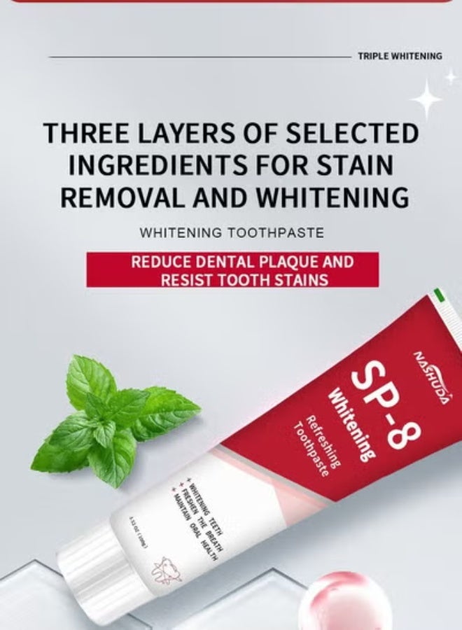 أس بي معجون أسنان SP-8 للتبييض، معجون أسنان SP-8 بروبيوتيك لتفتيح الأسنان، معجون أسنان للعناية بالتنظيف العميق 100 غرام - Image 3