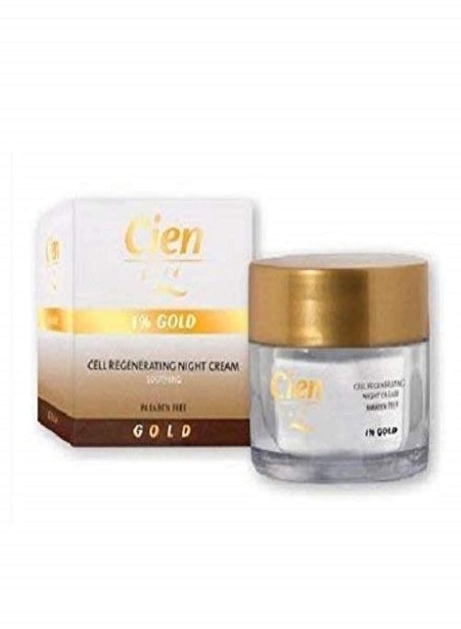 Cien GOLD Anti-Wrinkle Cell Regenerating Night Cream 1% Gold Paraben Free - 1.70 fl oz - Image 1