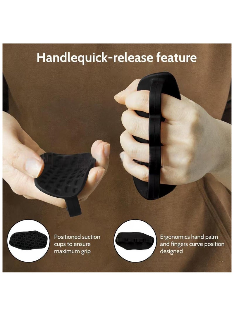 Rubber Fitness Grips Fingerless Exercise Grips Gym Grips - Ergonomic Rubber Hand Protection Gloves for Weightlifting, Pullups, Gym Training and Workouts for Men and Women - Image 2