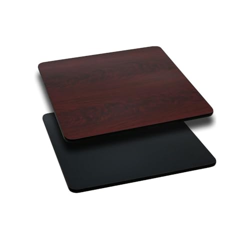 Flash Furniture Glenbrook 24 Square Table Top with Black or Mahogany Reversible Laminate Top