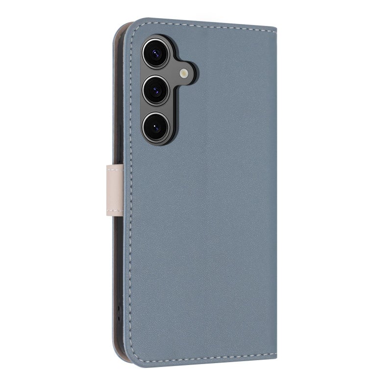 إيروريكس جراب هاتف جلدي معدني مع حزام يد لهاتف Samsung Galaxy S25 FE 5G (أزرق فاتح) - Image 3