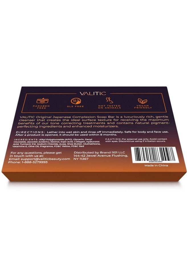 VALITIC Kojic Acid Soap for Hyperpigmentation - with Glutathione, Collagen & Vitamin C - Natural Soap Bars with Turmeric - Original Japanese Complex for Dark Spot Correction - 4 Pack - Image 5