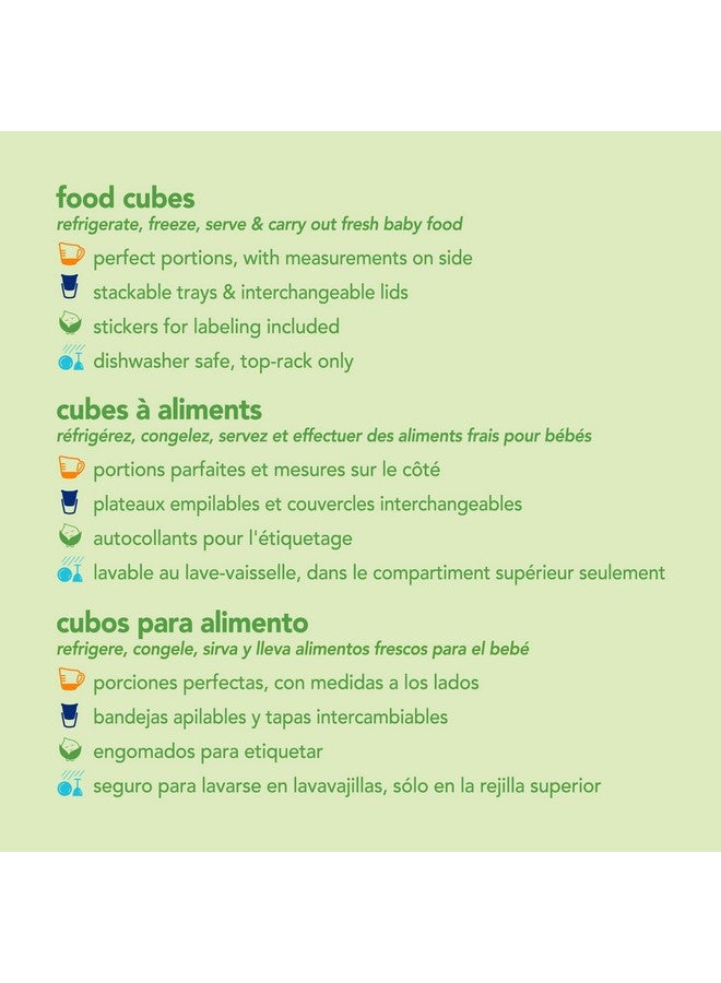 green sprouts Fresh Baby Food Unbreakable Cubes (4oz/4pk) | Store, carry, & serve homemade baby food | Lid provides leak-proof seal, Made from safer plastic, Embossed with measurements - Image 3