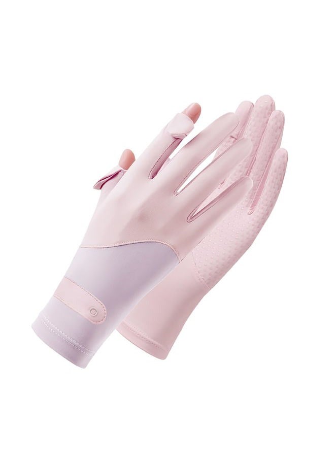 CXQRR Women UV Sun Protection Gloves Full Finger Touchscreen Non Slip Gloves Breathable Summer Outdoor Gloves for Driving Cyling Riding - Image 1