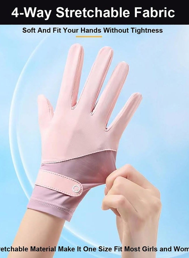 CXQRR Women UV Sun Protection Gloves Full Finger Touchscreen Non Slip Gloves Breathable Summer Outdoor Gloves for Driving Cyling Riding - Image 5
