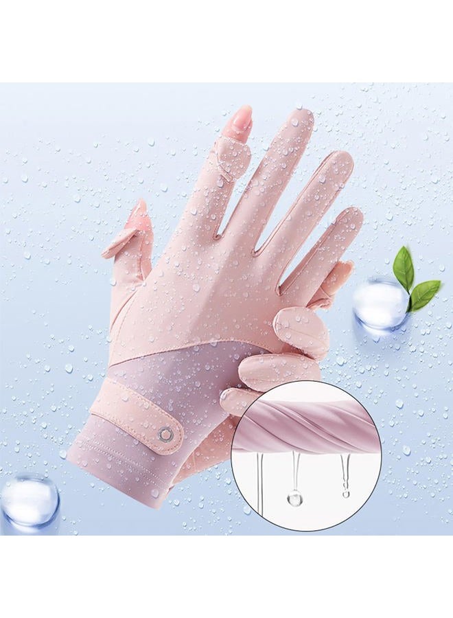 CXQRR Women UV Sun Protection Gloves Full Finger Touchscreen Non Slip Gloves Breathable Summer Outdoor Gloves for Driving Cyling Riding - Image 4