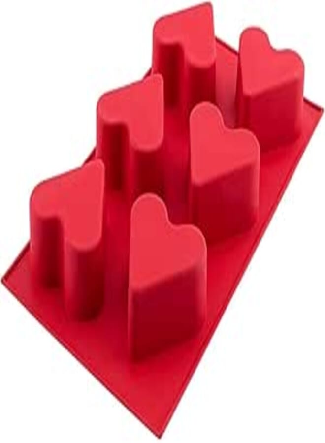Silicolife Silicone Cake Mold – 6 Heart Cavities, 36GCL-SL027