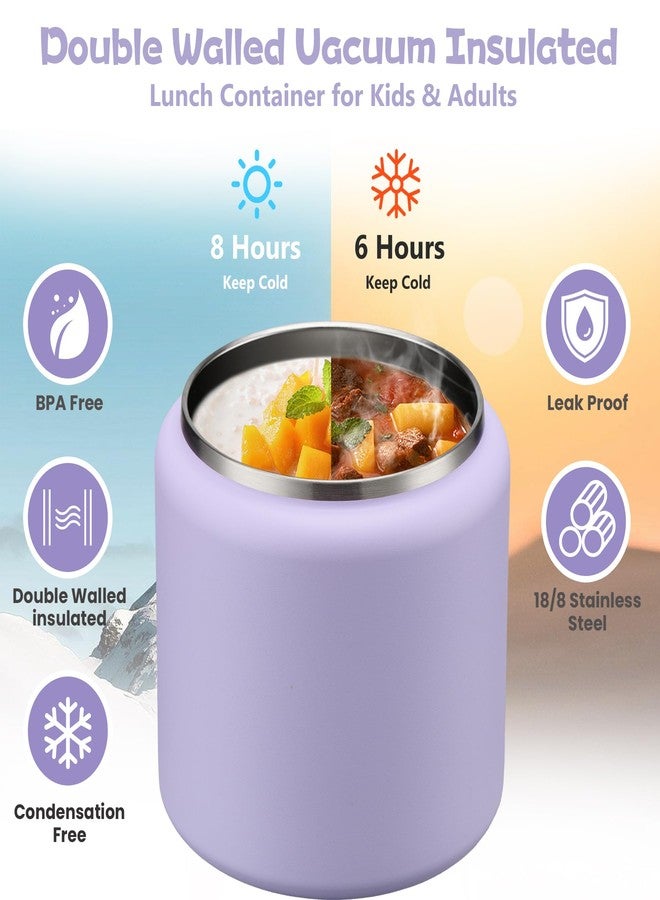 BABHAMNESS 26oz Soup Thermo for Hot Food Kids Insulated Vacuum Food Jar with Buckle Lid,Wide Mouth Leakproof Stainless Steel Lunch Container with Spoon-Purple - Image 5
