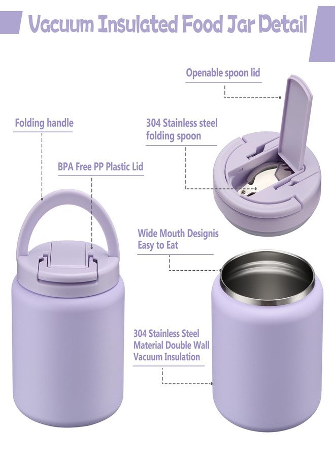 BABHAMNESS 26oz Soup Thermo for Hot Food Kids Insulated Vacuum Food Jar with Buckle Lid,Wide Mouth Leakproof Stainless Steel Lunch Container with Spoon-Purple - Image 2