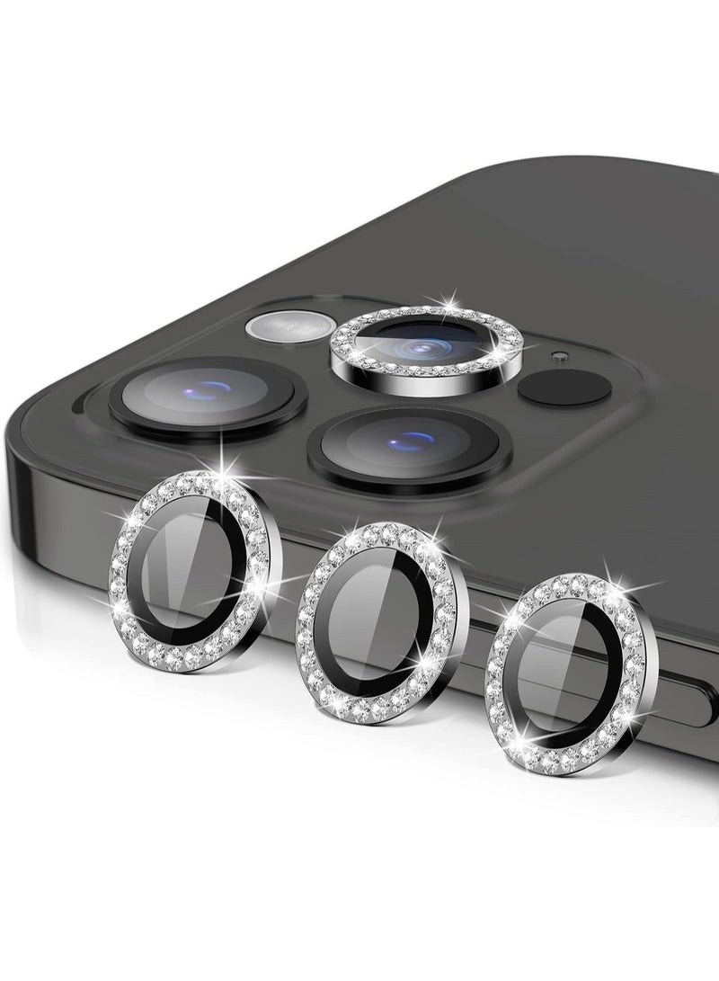 MUNTAQI ELTERAZONE Compatible for iPhone 13 Pro Max(6.7’’) iPhone 13 Pro(6.1’’) 2021 Camera Lens Protector, 9H Tempered Glass Film Full Cover Glitter Diamond Sticker Accessories for iPhone 13 Pro/Pro Max - Image 1