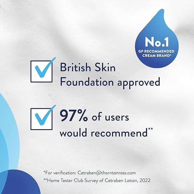 Cetraben Moisturising Lotion Dry Sensitive EczemaProne Skin Lightweight Quick Drying Soothes Protects Skin Daily Moisturiser Suitable for Adults Children Fragrance Free 1 x 475ml - Image 3